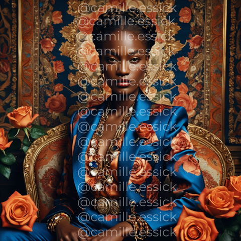 MELANIN & ORANGE ROSES STOCK ELEMENTS