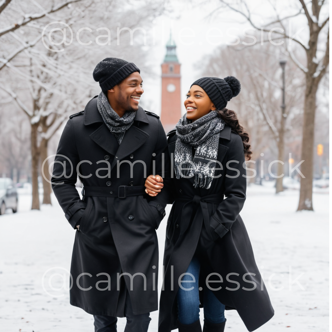 WINTER/HOLIDAY MELANIN COUPLES STOCK ELEMENTS